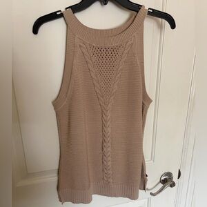 Tommy Hilfiger tan knit halter tank blouse